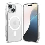 Load image into Gallery viewer, Case UpHere clear magnetic phone case with MagSafe ring for iPhone, showing full protection and wireless charging compatibility.

