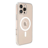 Case UpHere clear magnetic phone case with MagSafe ring for iPhone. Transparent, protective, and slim design.